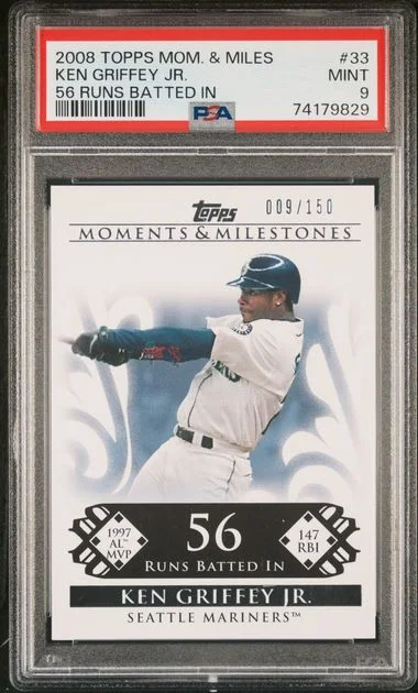 2008 Topps Ken Griffey Jr. Moments & Milestones 56 Runs Batted In #33 card image