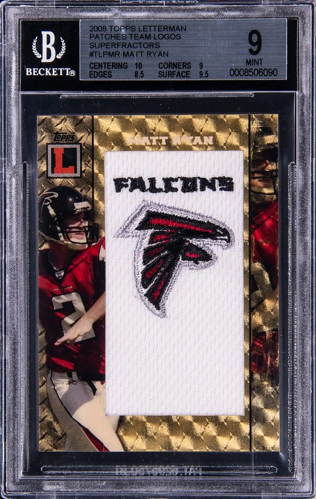 2008 Topps Matt Ryan Letterman Patches Team Logos SuperFractor #TLP-MR card image