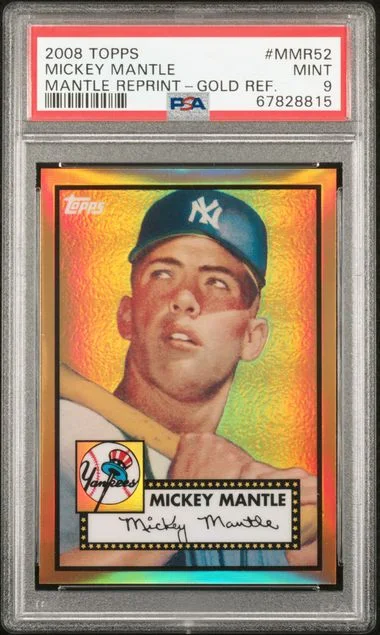 2008 Topps Mickey Mantle Mantle Reprint Gold Refractor #MMR-52 card image