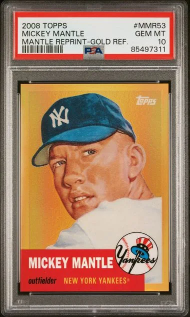 2008 Topps Mickey Mantle Reprint Gold Refractor #MMR53 card image