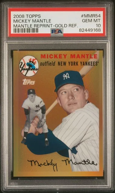2008 Topps Mickey Mantle Mantle Reprint Gold Refractor #MMR54 card image