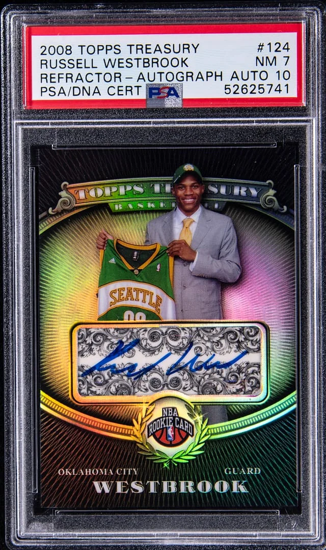 2008 Topps Russell Westbrook Treasury Refractor-Autograph #124 card image