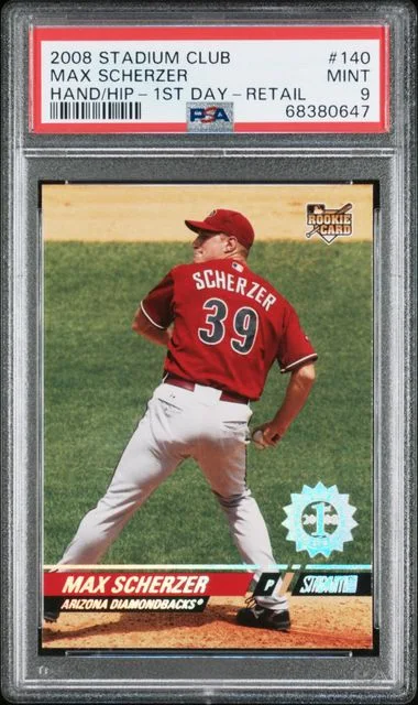 2008 Topps Stadium Club Max Scherzer, Hand At Hip 1st Day Issue Retail #140 card image
