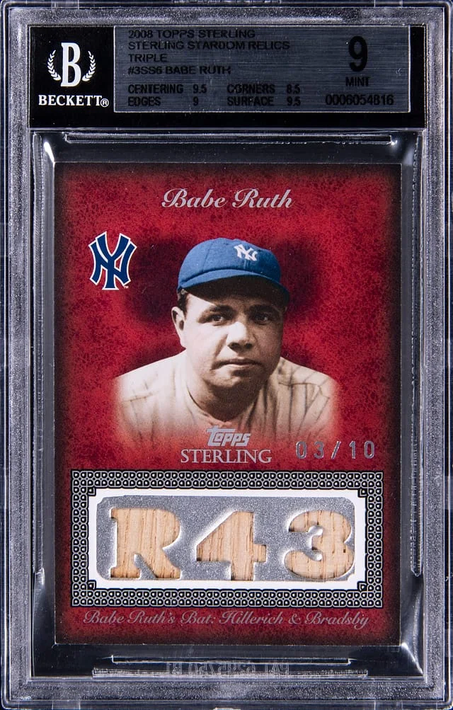2008 Topps Sterling Babe Ruth Stardom Relics Triple #3SS-6 card image