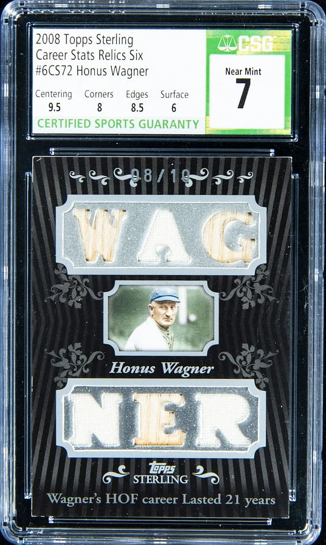 2008 Topps Sterling Honus Wagner Game-Used Career Stats Relics Six #6CS-72 card image