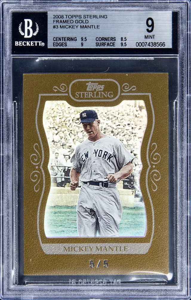 2008 Topps Sterling Mickey Mantle Framed Gold #3 card image