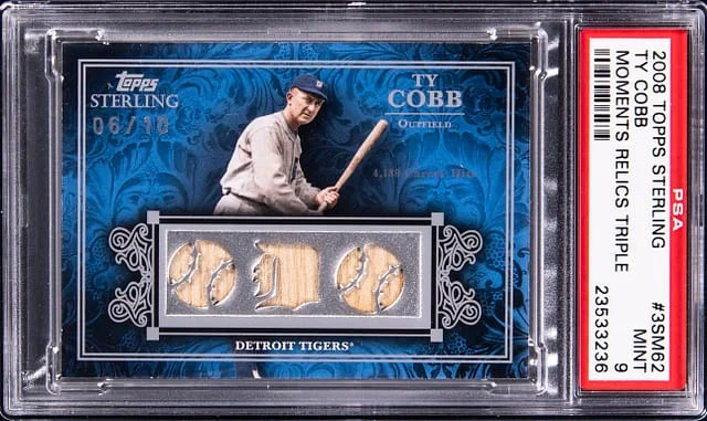 2008 Topps Sterling Ty Cobb Moments Relics Triple #3SM-62 card image