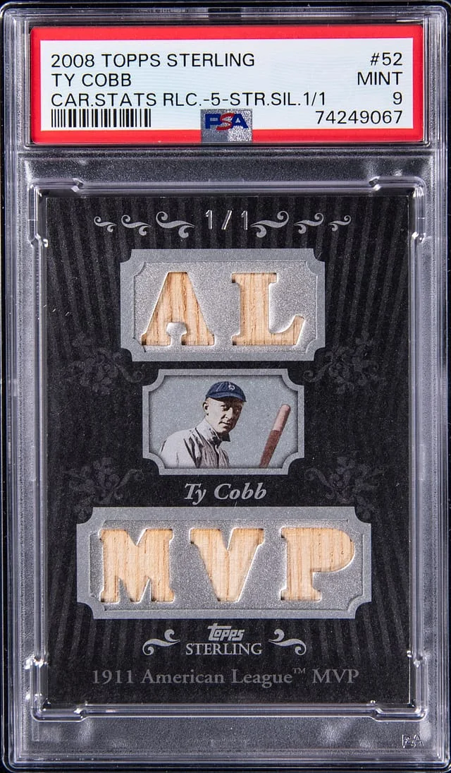 2008 Topps Sterling Ty Cobb Career Stats Relic 5 Sterling Silver #5CS-52 card image