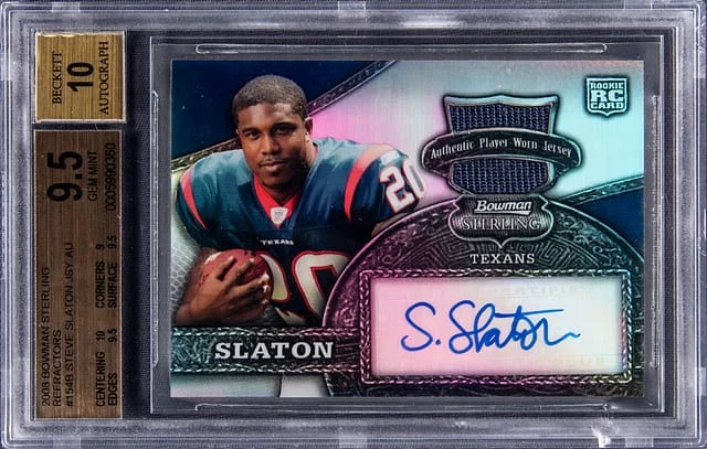 2008 Topps Steve Slaton Bowman Sterling Refractors #154 card image