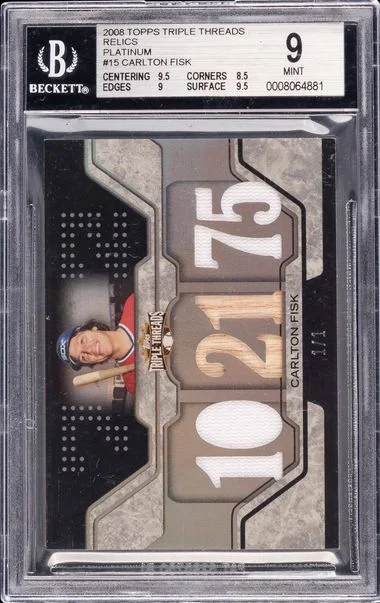 2008 Topps Triple Threads Carlton Fisk Game-Used Relics #15 card image
