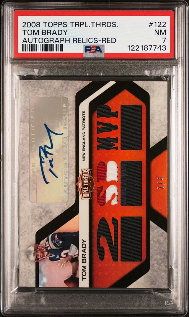 2008 Topps Triple Threads Tom Brady Autograph Relic Red #TTRA-122 card image