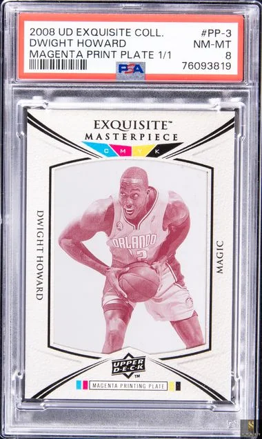 2008 UD Exquisite Collection Magenta Print Plate Pp-3 Dwight Howard #1/1 card image