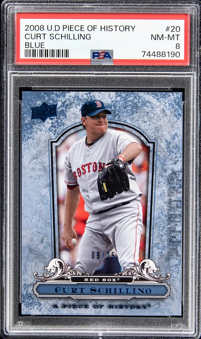2008 U.D Piece Of History Blue Curt Schilling #20 card image