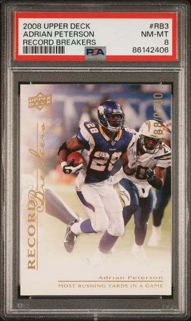 2008 Upper Deck Adrian Peterson Record Breakers #RB3 card image