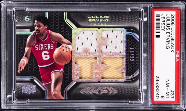 2008 Upper Deck Black Julius Erving Jersey #37 card image