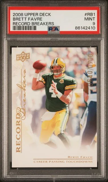 2008 Upper Deck Brett Favre Record Breakers #RB1 card image