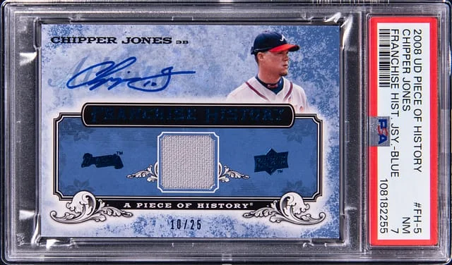 2008 Upper Deck Chipper Jones A Piece Of History Franchise History Jersey Blue #FH-5 card image