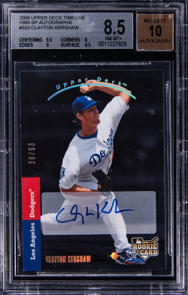 2008 Upper Deck Clayton Kershaw Timeline 1993 SP Autographs #333 card image