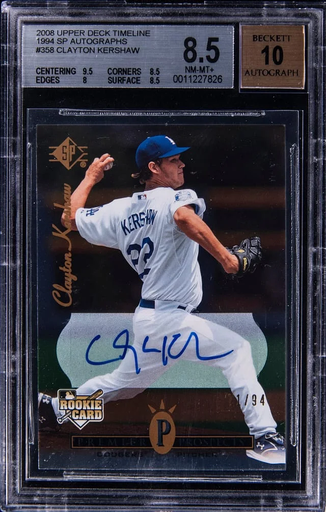 2008 Upper Deck Clayton Kershaw Timeline 1994 SP Autographs #358 card image