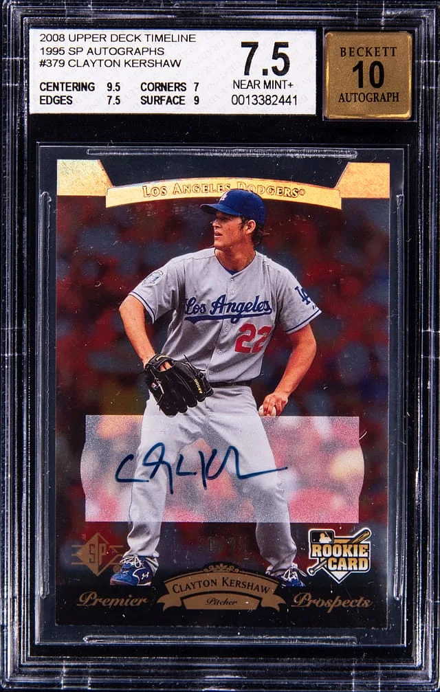 2008 Upper Deck Clayton Kershaw Timeline 1995 SP Autographs #379 card image