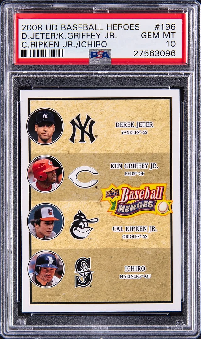 2008 Upper Deck Derek Jeter/Ken Griffey Jr./Cal Ripken Jr./Ichiro Heroes #196 card image
