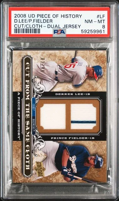 2008 Upper Deck Derek Lee/Prince Fielder Piece Of History Cut From The Same Cloth #LF card image