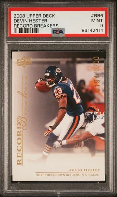 2008 Upper Deck Devin Hester Record Breakers #RB6 card image