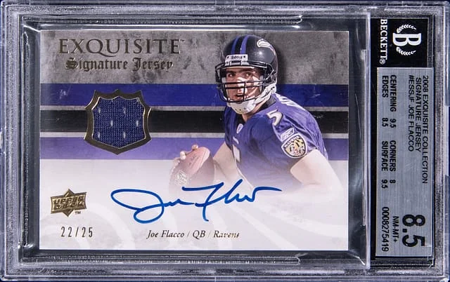 2008 Upper Deck Exquisite Collection Joe Flacco Signature Jersey #ESS-JF card image