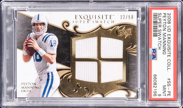 2008 Upper Deck Exquisite Collection Peyton Manning Super Swatch #SS-PE card image