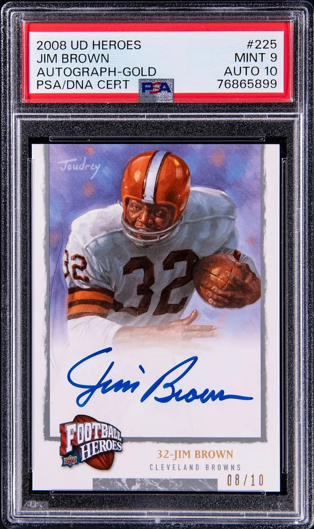 2008 Upper Deck Jim Brown Heroes Autograph-Gold #225 card image