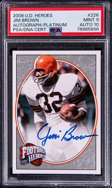 2008 Upper Deck Jim Brown Heroes Autograph Platinum #226 card image