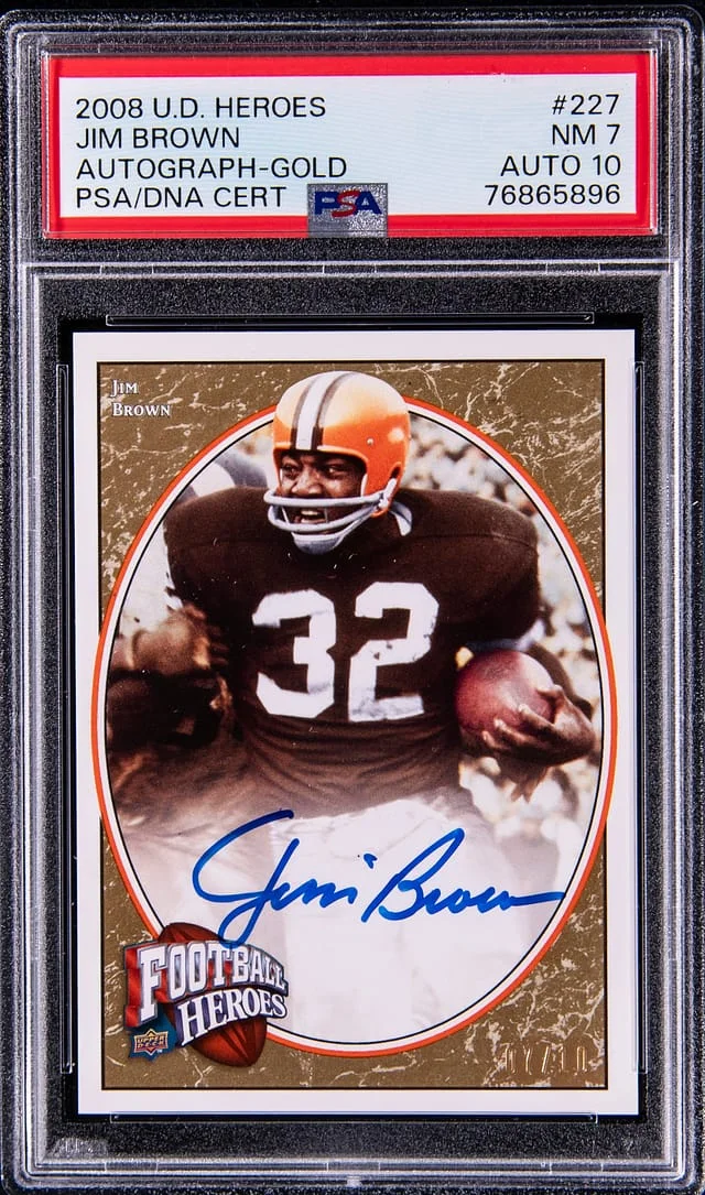 2008 Upper Deck Jim Brown Heroes Autograph Gold #227 card image