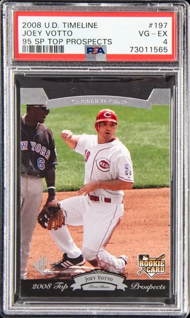 2008 Upper Deck Joey Votto Timeline '95 SP Top Prospects #197 card image