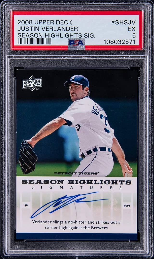 2008 Upper Deck Justin Verlander Season Highlights Signature #SHS-JV card image