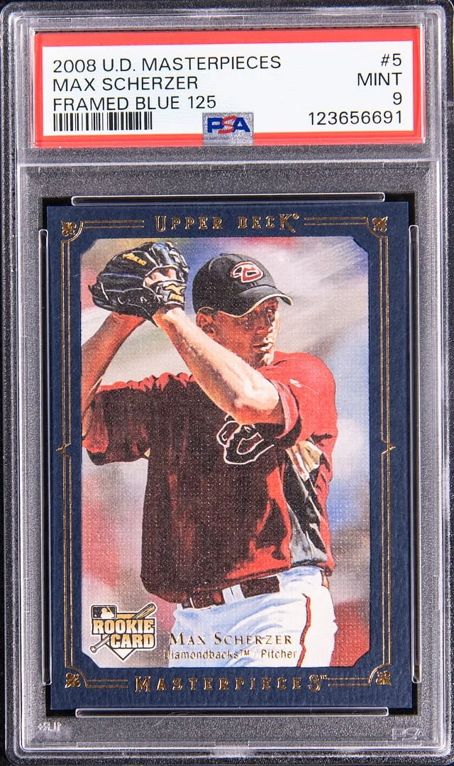 2008 Upper Deck Masterpieces Max Scherzer Framed Blue #5 card image