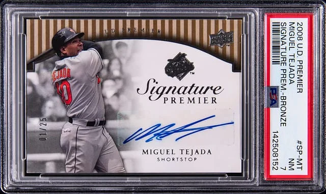 2008 Upper Deck Miguel Tejada Signature Premier Bronze #SP-MT card image