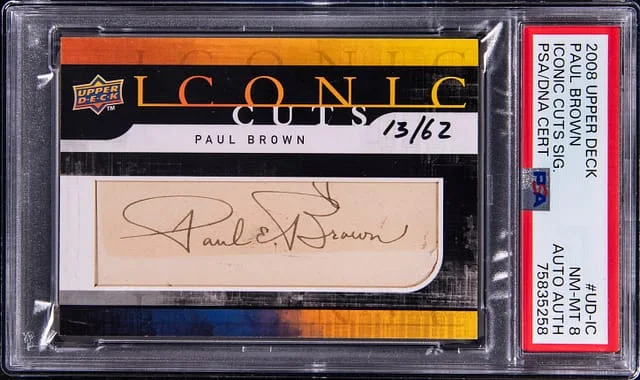 2008 Upper Deck Paul Brown Iconic Cuts Signature #UD-IC card image