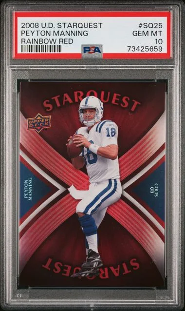 2008 Upper Deck Peyton Manning Starquest Rainbow Red #SQ25 card image