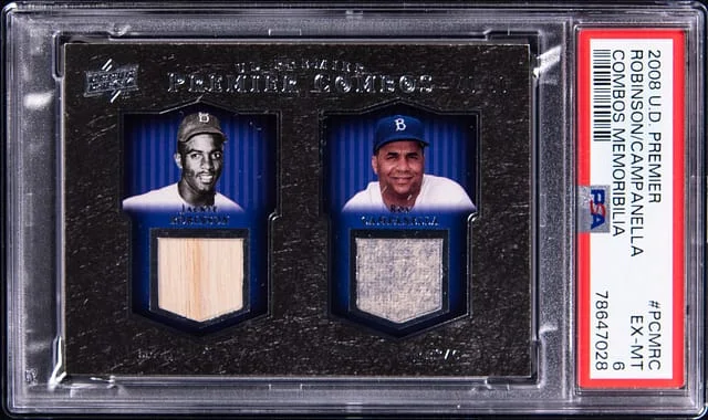 2008 Upper Deck Premier Jackie Robinson/Roy Campanella Dual Combos Memoribilia #PCM- card image