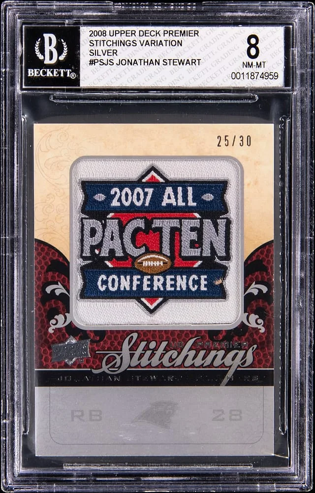 2008 Upper Deck Premier Jonathan Stewart Stitchings Variation Silver #PS-JS card image