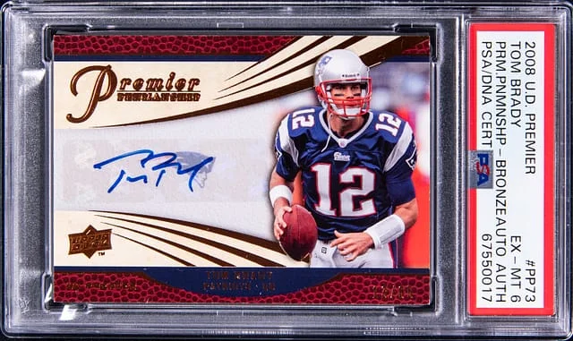 2008 Upper Deck Premier Tom Brady Penmanship Bronze Autograph #PP73 card image