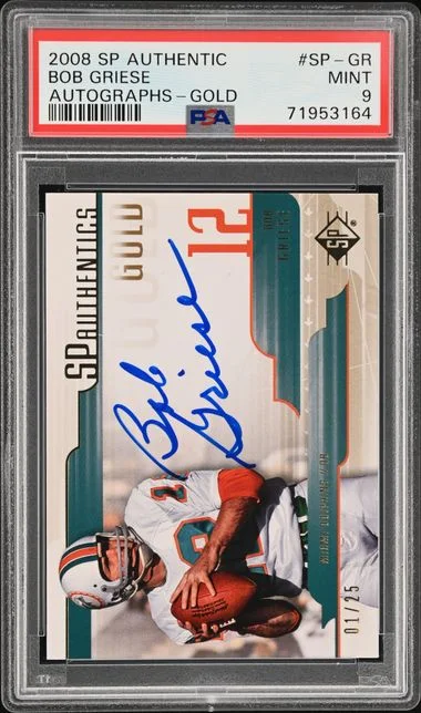 2008 Upper Deck SP Authentic Bob Griese Autographs Gold #SP-GR card image