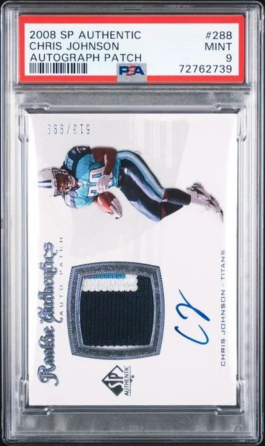 2008 Upper Deck SP Authentic Chris Johnson Patch Autograph (RPA) #288 card image