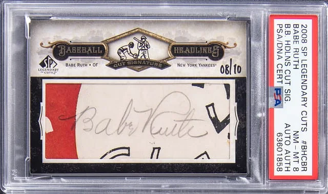 2008 Upper Deck SP Legendary Cuts Baseball Babe Ruth Headlines Cut Signature #BHC-BR card image