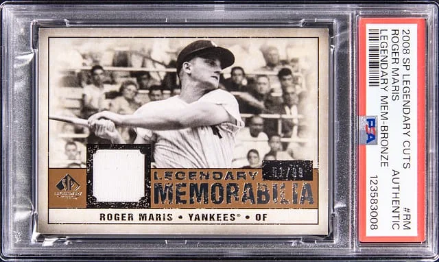 2008 Upper Deck SP Legendary Cuts Legendary Memorabilia Bronze Roger Maris #no-number card image