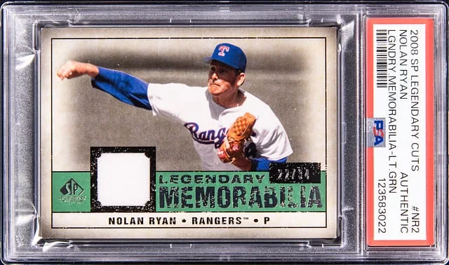 2008 Upper Deck SP Legendary Cuts Nolan Ryan Legendary Memorabilia Light Green #LM-NR2 card image