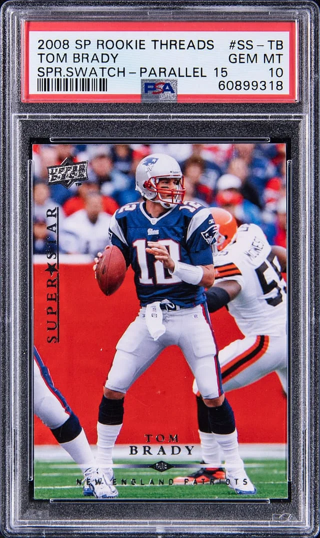 2008 Upper Deck SP Tom Brady Threads Super StarSwatch Parallel #SS-TB card image