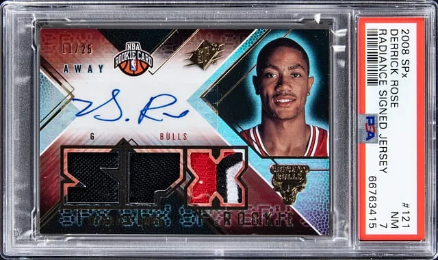 2008 Upper Deck SPx Derrick Rose Radiance Signed Jersey #121 card image