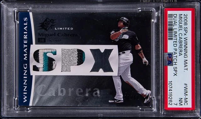 2008 Upper Deck SPx Miguel Cabrera Game-Used Winning Materials Dual Limited Patch #WM-MC card image