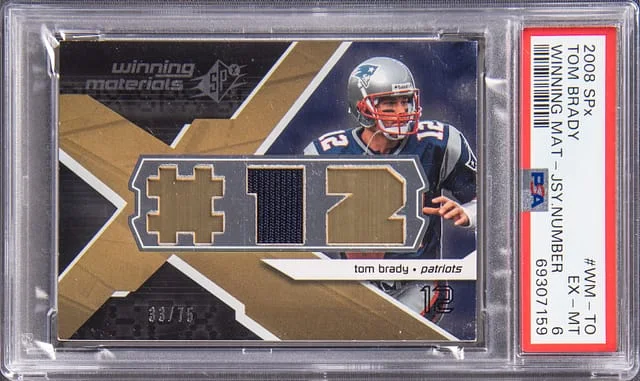 2008 Upper Deck SPx Tom Brady Game-Used Winning Materials Jersey Number #WM-TO card image